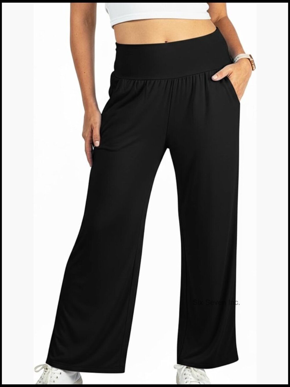 Wide Leg Palazzo Pants with Pockets - Micro Modal Tencel Travel Lounge Yoga